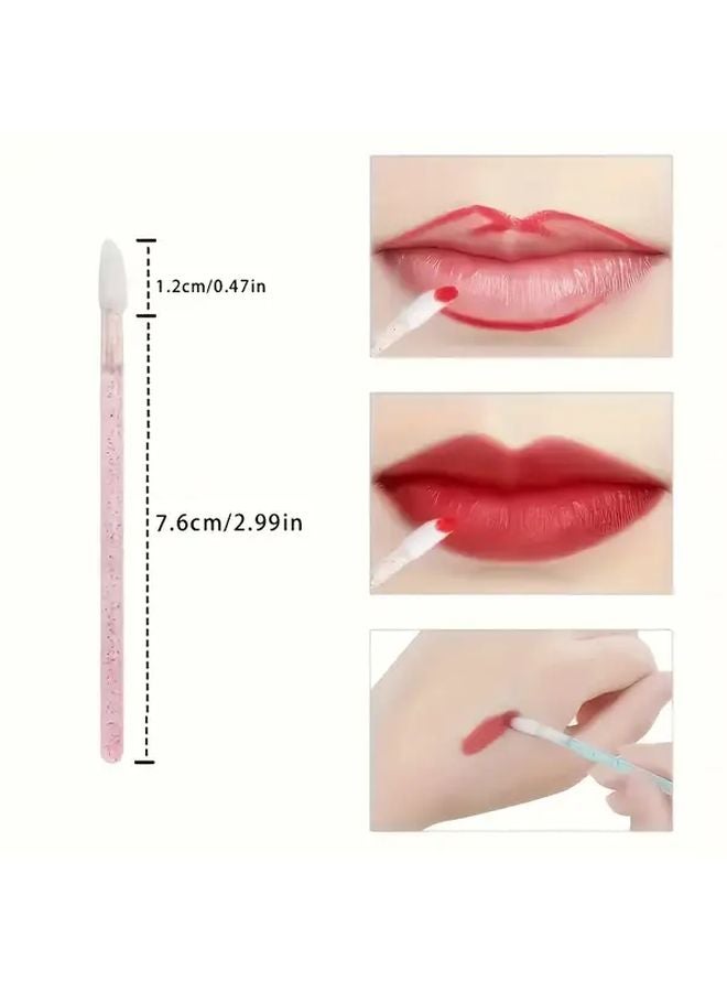 Disposable Lip Brush Set 10pcs Random Color Nylon Bristle Portable Lip Gloss Applicator - Image 5